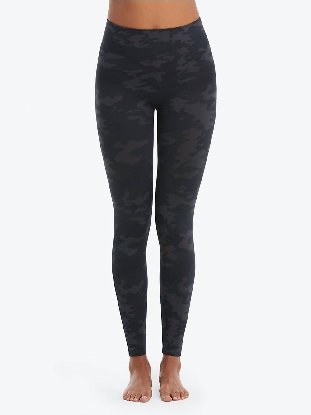 SPANX Look At Me Know Leggings Sz Large Camo Charcoal Black